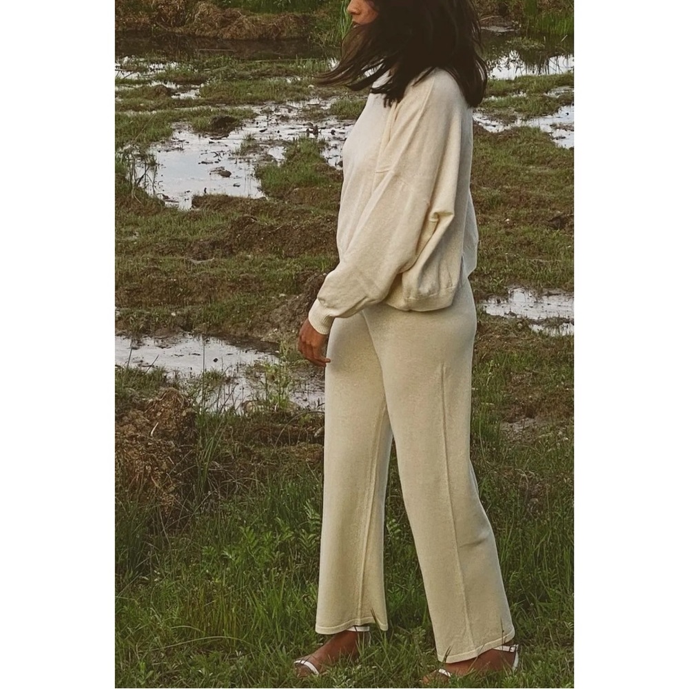 James Street Co. Size XL Gauze High Waist Wide Leg Pants Breathable Linen Cotton